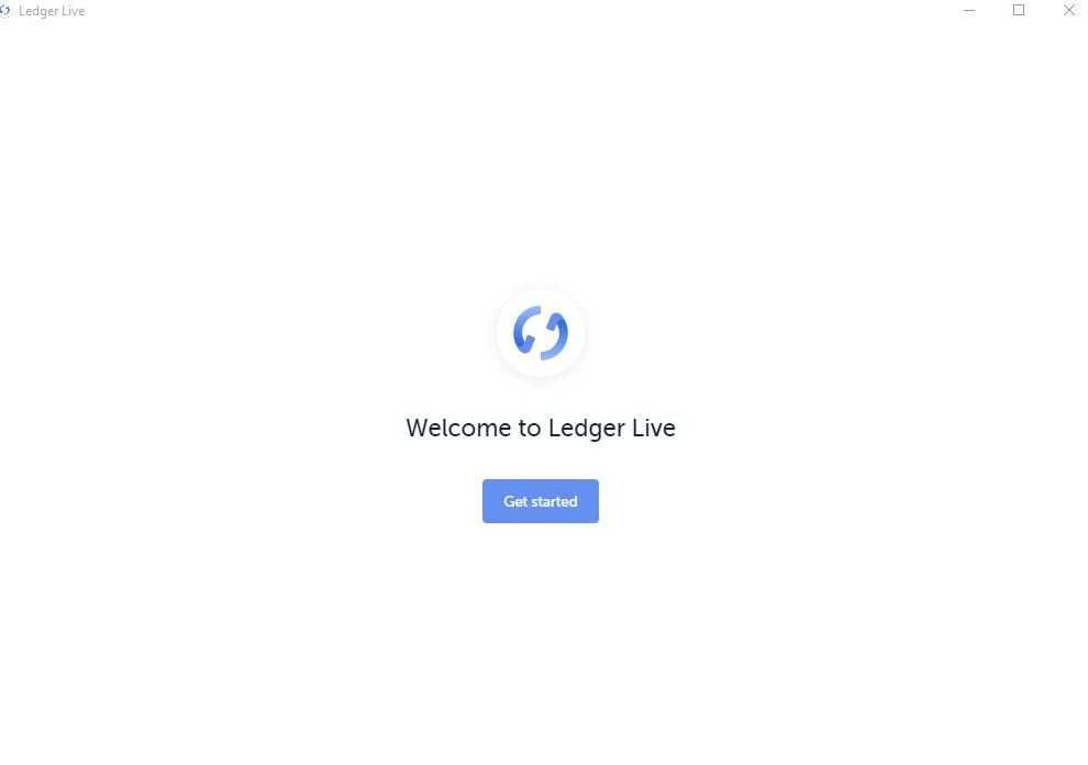 Ledger Live Get started screen